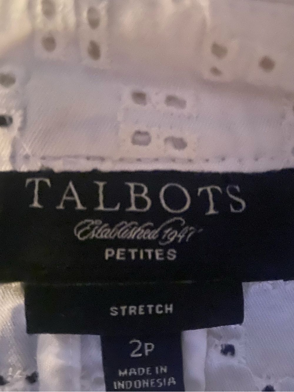 Talbots White Eyelet Cotton Blazer - Picture 3 of 3
